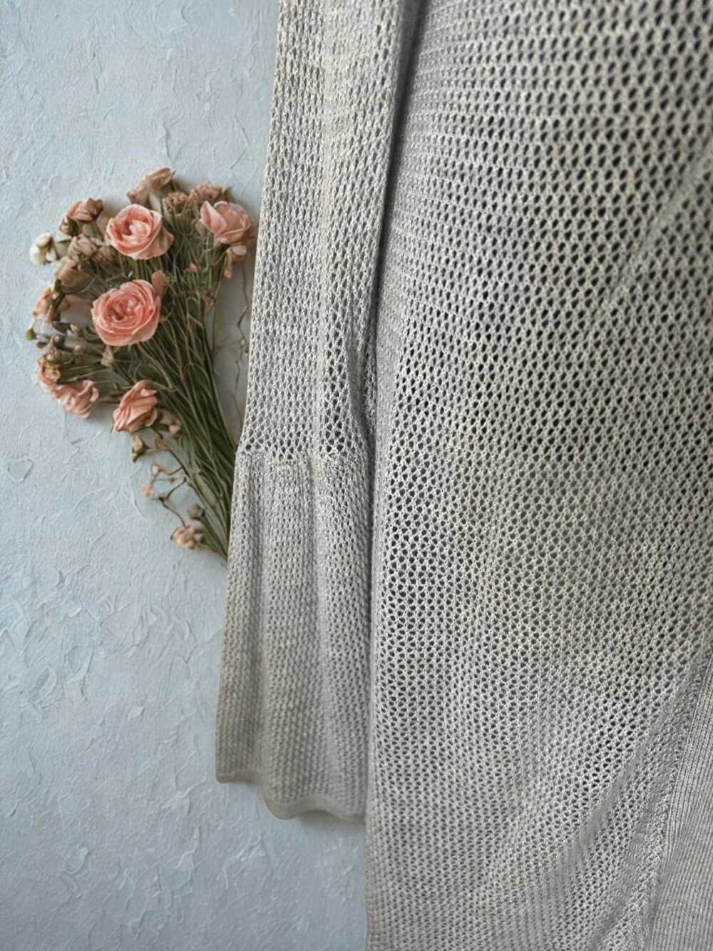 Silver Ruffled Sleeve Sweater - Picture 2 of 5